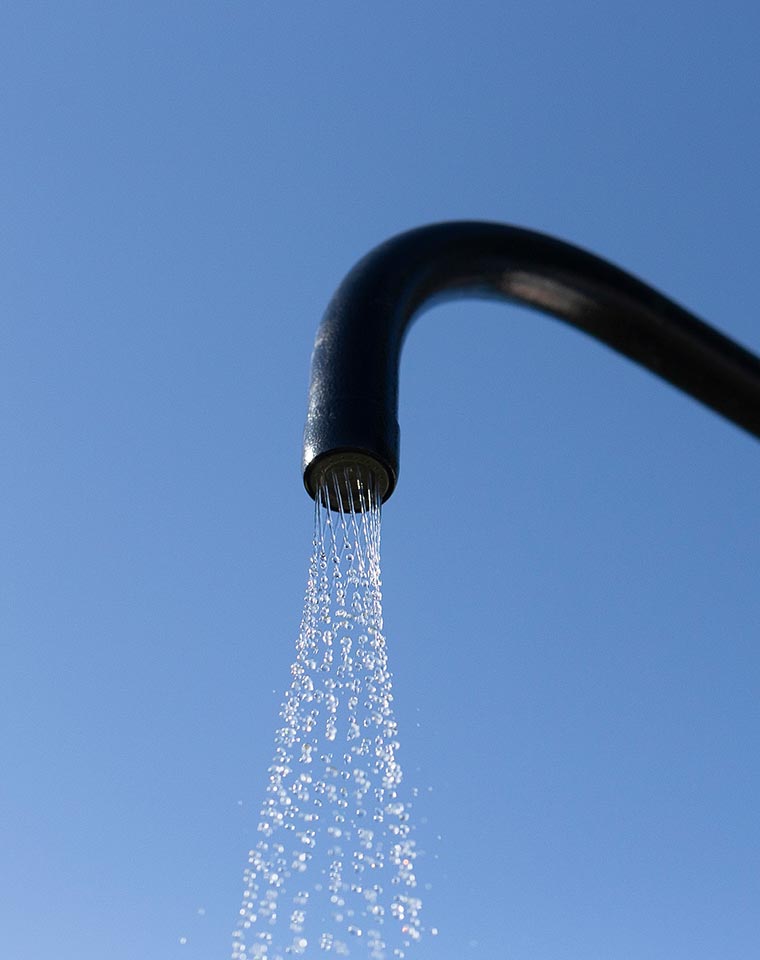 Nahaufnahme des Wasserstrahls